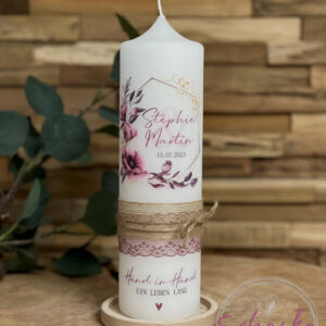 Hochzeitskerze "Floral Polygon"